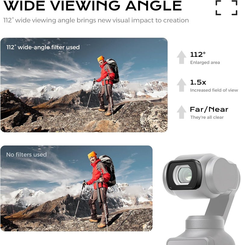 MINGVEN Magnetic ND Filters Set Compatible with DJI Osmo Pocket 3/Xtra Muse Vlogging Camera, 4 Pack (Wide-Angle Lens, CPL, Black Diffusion 1/4, VND 3-7 Stops Filter) - Image 3